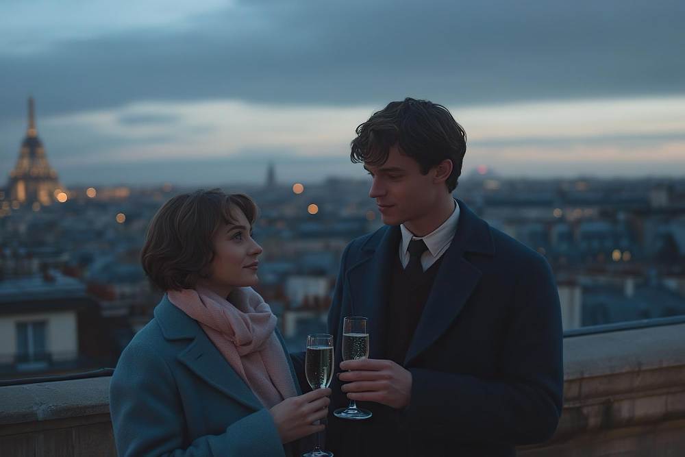 A couple is drinking