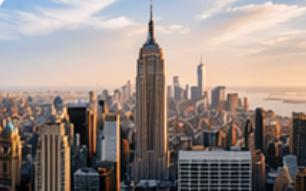 Rich men dating city skyline in New York